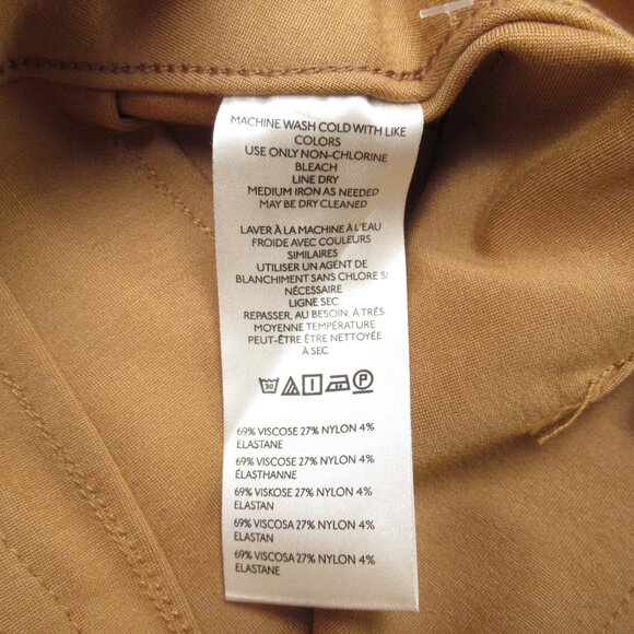 23 TALL Anthropologie Maeve Colette Cropped Wide-Leg Pants Ponte Edition Khaki - Picture 9 of 11